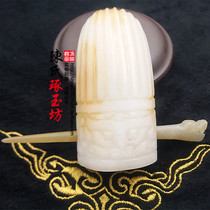 Natural white jade Korean material Kangwa stone hair crown headband ancient style hair crown accessories Hanfu culture jade jade jade hair hat crown