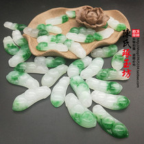 Floating flower green bean jade pendant DIY handmade accessories hair accessories pendant bracelet bracelet hand string green floating flower beans