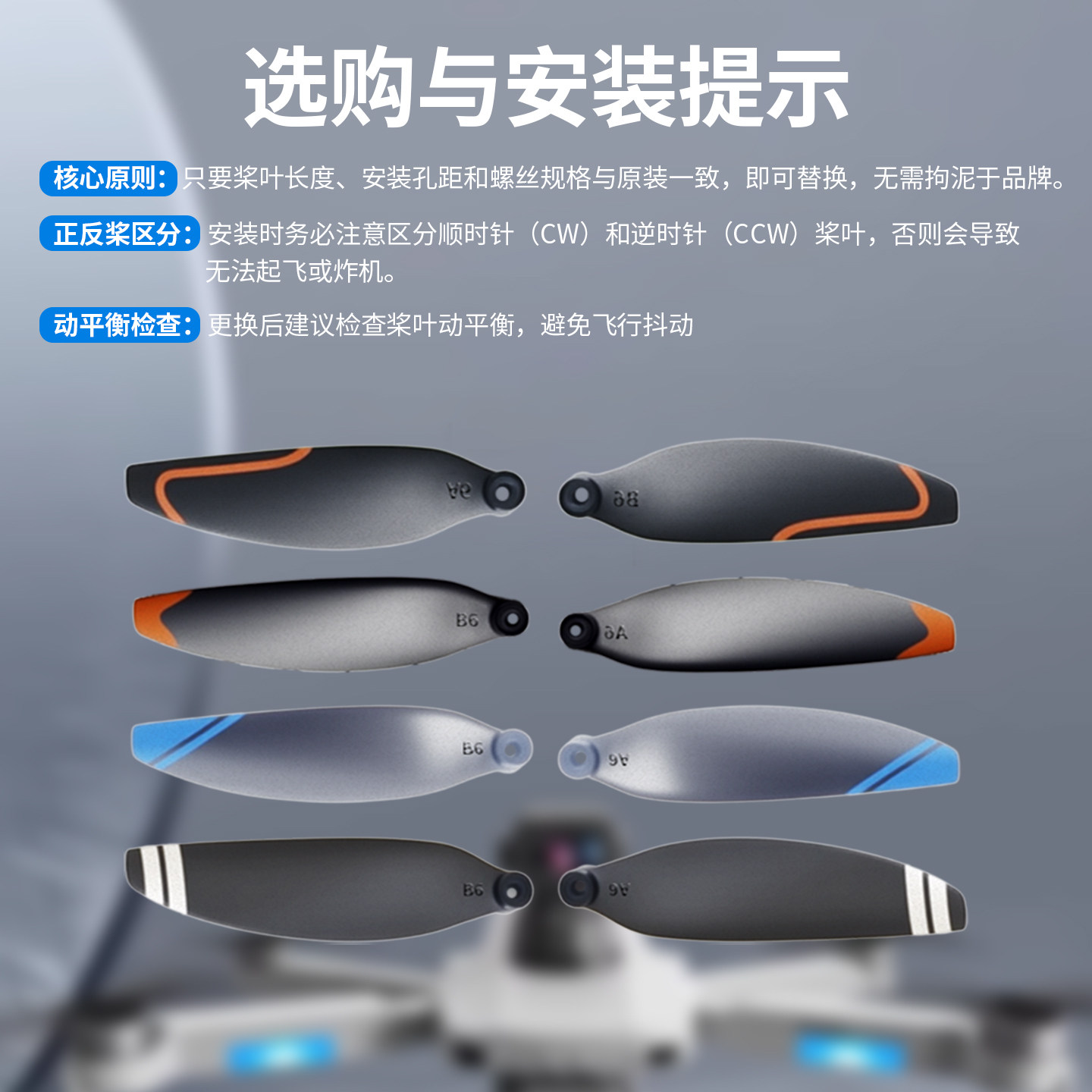 Лопасти пропеллера Zhenmei черные 5.8 см