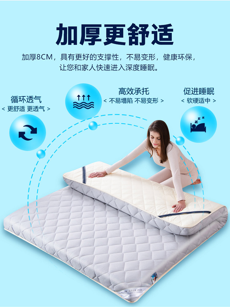 Nệm mút dày 1,5m cho sinh viên đệm thoáng khí đệm là nhíp gấp 1,2 m loại kinh tế - Nệm nệm lò xo