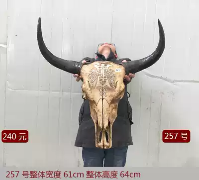 Yak skull decoration craft gift decoration decoration specimen wall decoration personalized tattoo shop wall decoration hanging decoration