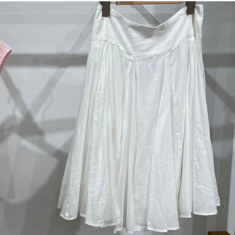 Bdg Versatile Loose Solid Color Cotton Wave Pleated Short Skirt for Women 26 Spring/Summer Small Girl It Genuine National Brand
