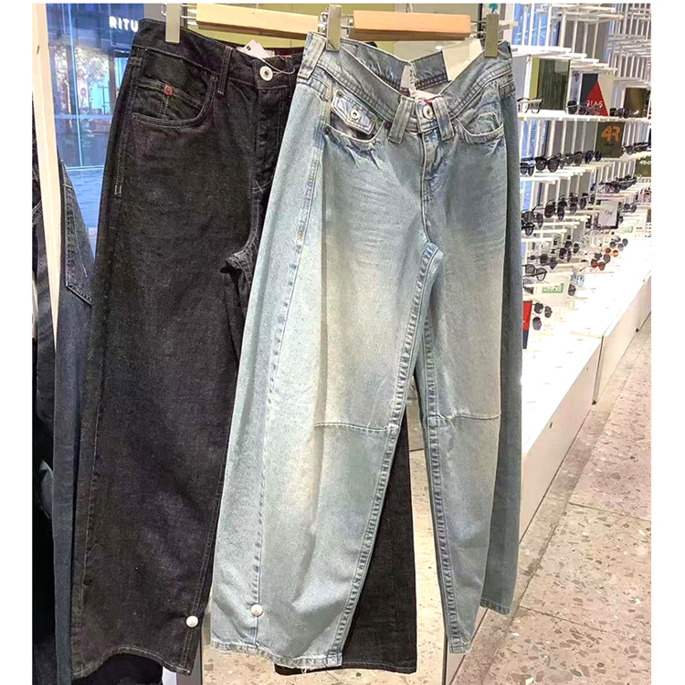 Bdg Washed Effect Loose Versatile Casual Wide-Leg Jeans for Women 26 Spring/Summer Small Girl It Genuine National Brand