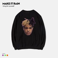 XXXTENTACION kỷ niệm HIPHOP hip hop đường phố cổ tròn cộng với áo len nhung nam và nữ thể thao đầu ao khoac hoodie