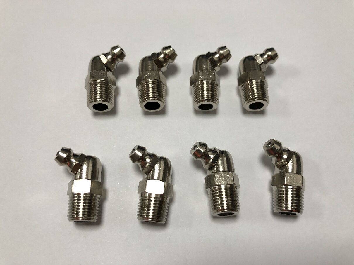 67 5 Degrees Day Mark Brass Nickel-plated Oil Nozzle Brass Bend Oil Cup Press Injection Cream Mouth Joint Style 1 8