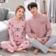 Mùa thu và mùa đông cặp đôi đồ ngủ dài tay nữ cotton mỏng hoạt hình phụ nữ XL phục vụ tại nhà phiên bản Hàn Quốc