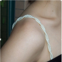 New temperament elastic pearl shoulder strap adjustment bra with bra underwear with a trowel and a line of stealth