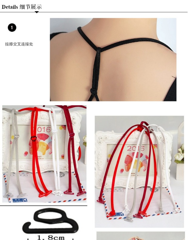 Vẻ đẹp gợi cảm mới trở lại tình yêu treo cổ băng thông mỏng móc áo ngực với dây đeo cổ tròn chống trượt - Vai tráng dây ngọc trai đeo áo lót