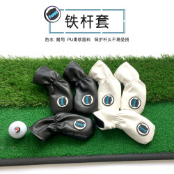 Golf hardcore sleeve soft PU plush, embroidered number alphabet clock cover black white waterproof rod head cover