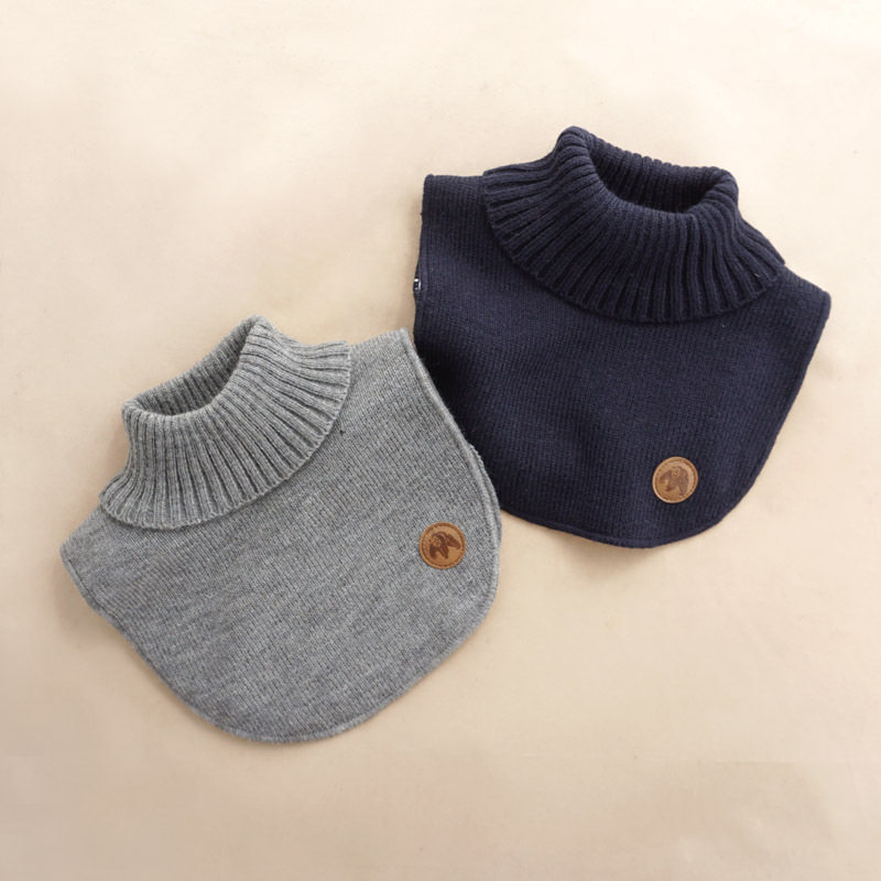 Children's bib collar neck autumn and winter baby cotton wool scarf boy girl fake high collar set head neck cover tide