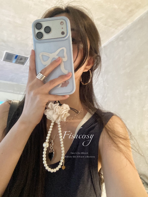 Super Sweet Summer Pendant Korean Handcrafted Cotton Lace Flower with Glass Pearl Heart Tassel Small Pendant Phone Chain Super Sweet Summer Pendant Korean Handcrafted Cotton Lace Flower with Glass Pearl Heart Tassel Small Pendant Phone Chain