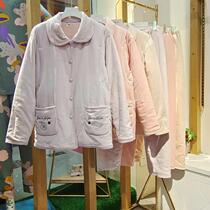 Autumn and winter thickened warm breastfeeding pajamas pregnant women moon clothes cotton home clothing 888-2