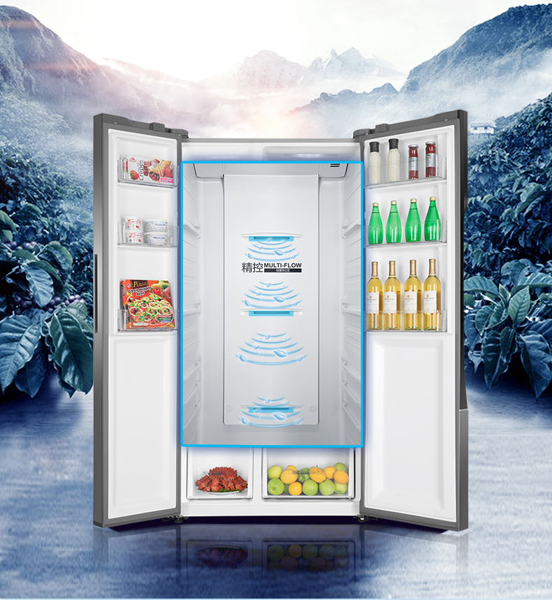 tủ lạnh side by side lg Haier / Haier BCD-535WDVS biến tần làm mát không khí hộ gia đình hai cửa mở tủ lạnh tiết kiệm năng lượng tu lanh 2 canh