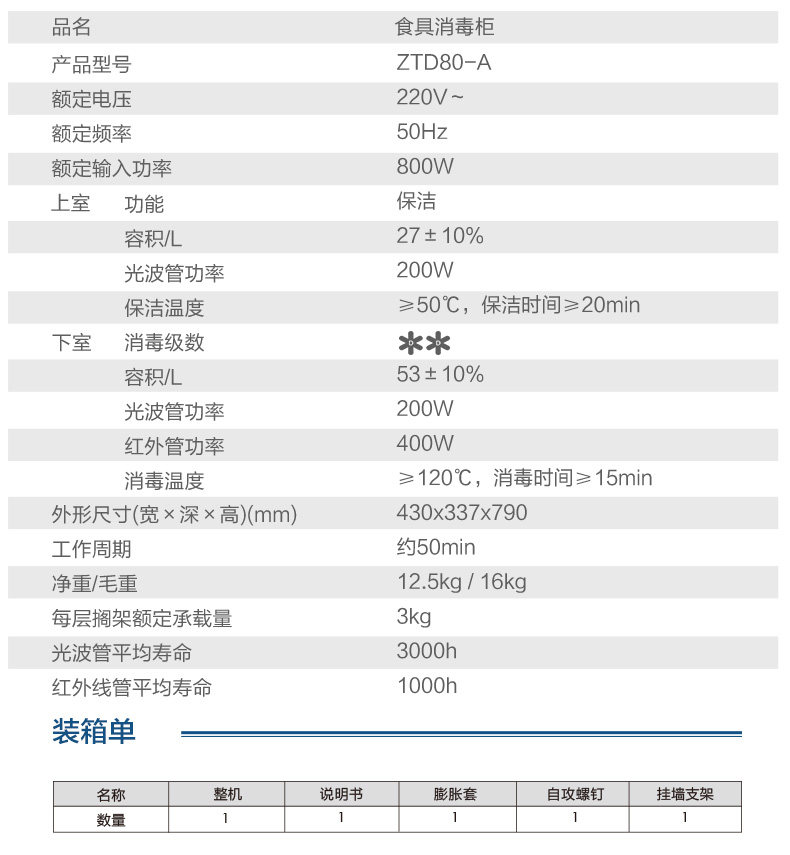 海尔 ZTD80-A 立式碗筷消毒柜 图14