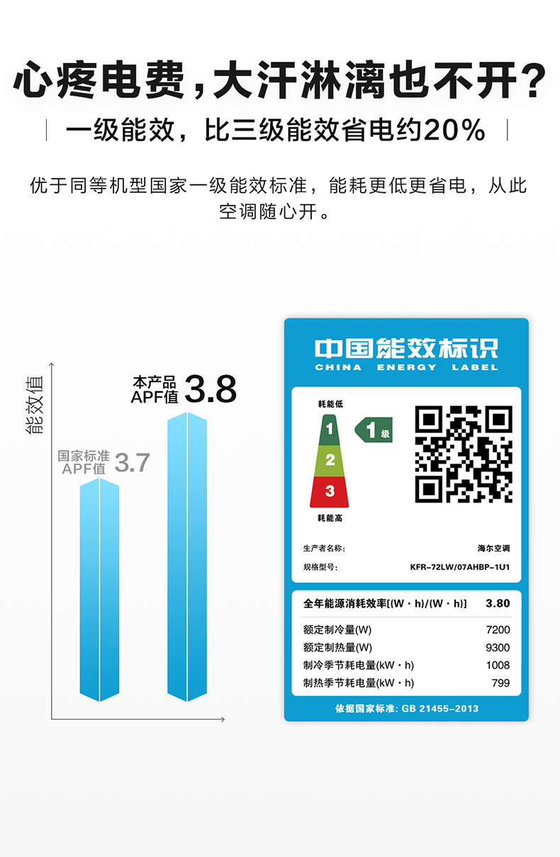 海尔 小超人 一级变频  立式圆柱空调柜机 3匹 图5