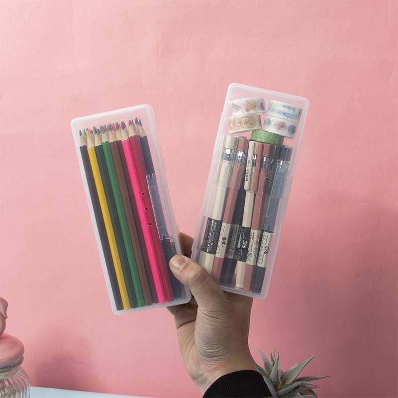 Transparent Plastic Pencil Pencil Case Large Capacity Student Sketch Mack Pen Color Painting Fine Art Supplies Containing box