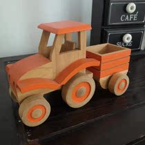 Export inventory wooden car model classic car wooden car collection antique car nostalgic small orange storage car