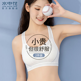 Developmental Period Underwear for Elementary, Middle, and High School Students, Comfortable Pure Cotton Fixed Cup Sports Shockproof Vest-Style Bra, Thin Style