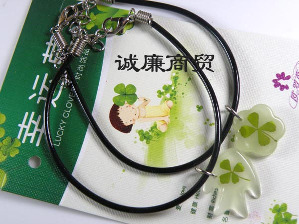Oroba Lucky Grass Flower and Fish Couple Slimmer Leather String Bracelet with Glow-in-Light Pendant