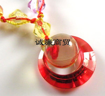Glass jewelry light yellow ball red ring jyg93480067