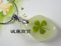 Europa Clover Series Slim Luminous Pendant Metal Necklace OXL030BY36