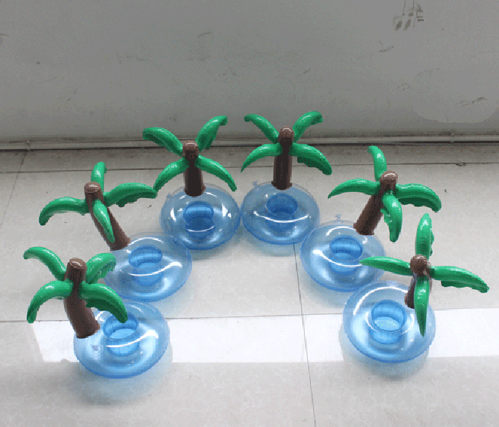 Inflatable flamingo coconut palm set water cola cup holder mobile phone holder drink cup holder home decoration stage props