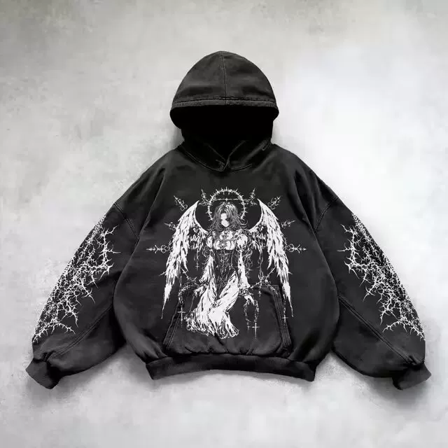 Худи Череп на верхушке Oversized принт худи для мужчин и женщин