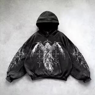 Худи Череп на верхушке Oversized принт худи для мужчин и женщин
