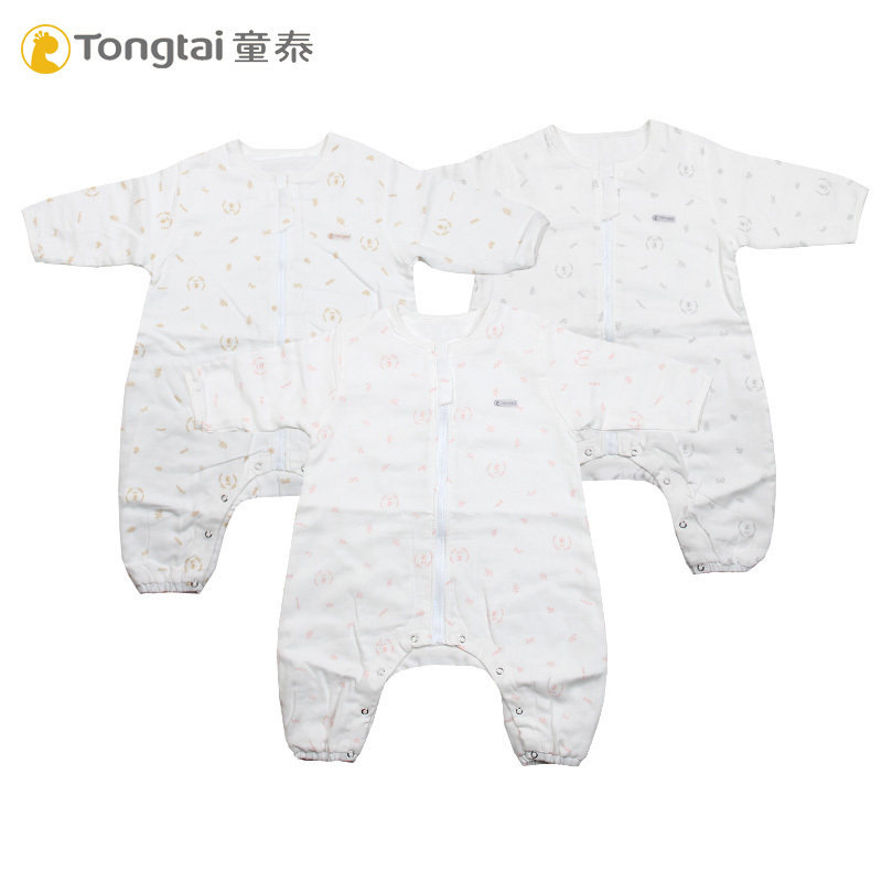 Tongtai baby pure cotton Gary leg sleeping bag spring and summer new male and female baby newborn double-layer gauze anti-kick