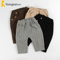 Tongtai baby pants Autumn New 1-3 years old male and female baby casual foreign style wear single trousers