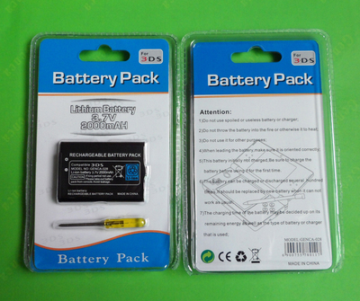 Pin 3DS mới 3ds pin tích hợp 2000 mAh Pin ba nhỏ cũ để gửi phụ kiện tuốc nơ vít 3DS - DS / 3DS kết hợp miếng dán đề can