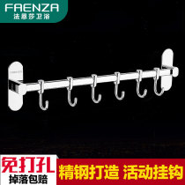 Faenza stainless steel adhesive hook kitchen non-perforated row hook Wall Wall door hanging clothes hook toilet bathroom towel