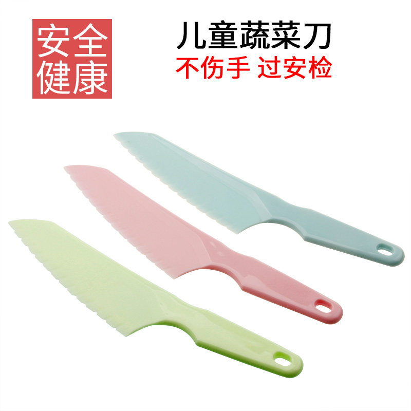 Child Cut Kitchen Knife Bread Knife Water Fruit Knife Safe Plastic Kitchen Knife Unhurt Hand Vegetable Knife Children Learn Knives