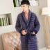 Đàn ông trung niên dày flannel chần áo choàng trung niên Đàn ông trung niên kích thước lớn đồ ngủ ấm áo choàng dài beibei nhung áo choàng tắm Night Robe