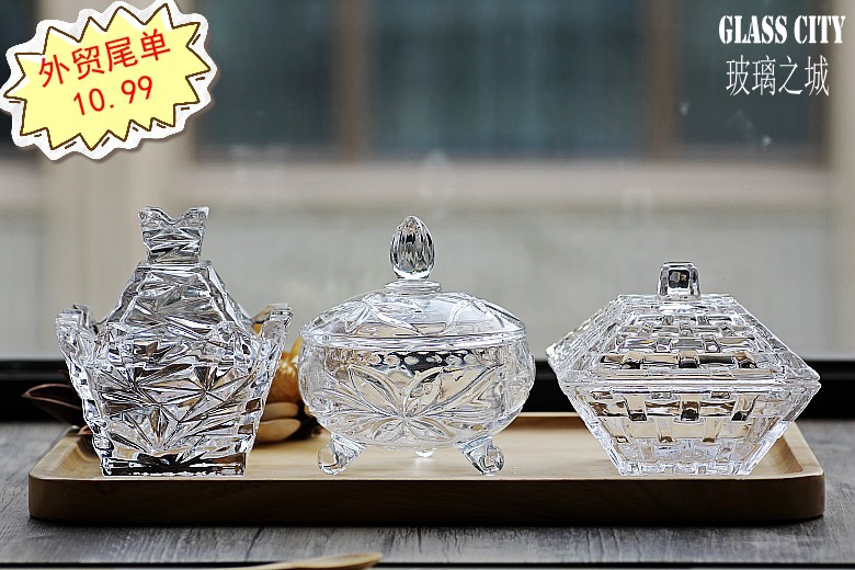 Glass City out-of-finish single lead-free glass Candy Jar Containing storage tank Squared Sugar Jars Nest Jar