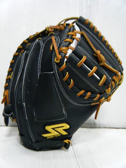 SURE PLAY SP PRO PLAYER SERIES Baseball Glove Hard Full Bull Leather Black Catcher