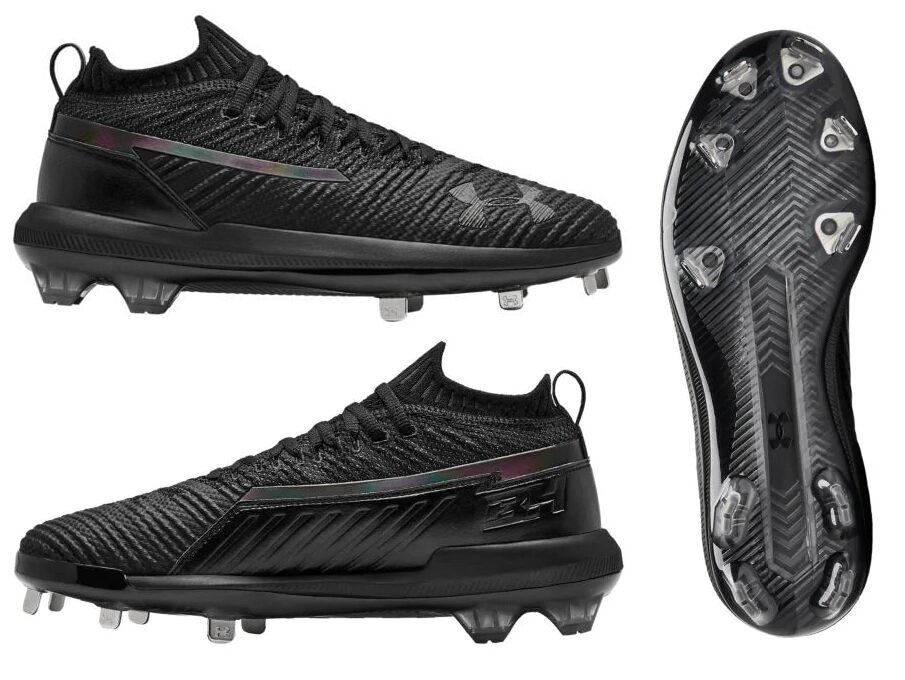 Under UNDER ARMOUR HARPER 3 LOW BLACK BASEBALL SOFTBALL SHOES IRON NAILS BLACK