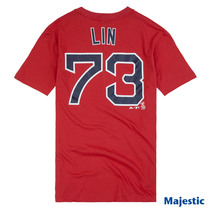 MLB Major League Boston Red Sox Lin Zi Wei 73 T-shirt Red