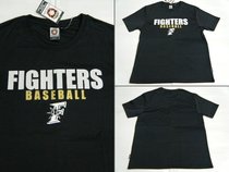 NPB Day FIGHTERS Hokkaido Ham FIGHTERS Print T-shirt Black and White 2