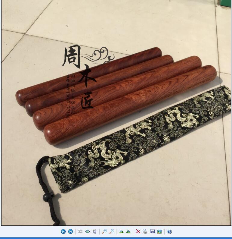 Brazilian pear wood Tai chi ruler two rods, fitness bar elliptical type send fine dragon cloth