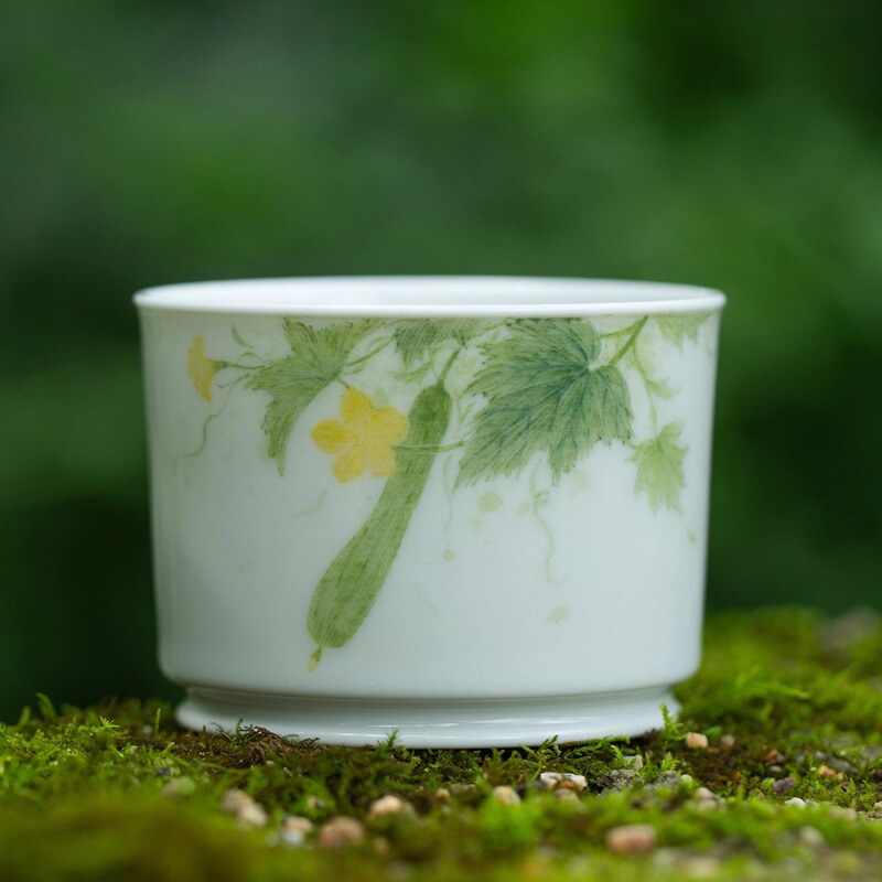 Xuanzhishanfang Hand-Painted Hometown Field Vegetables Underglaze Five-Color Jingdezhen Ceramics Original Design Master Cup for Personal Use or Gift Giving Xuanzhishanfang Hand-Painted Hometown Field Vegetables Underglaze Five-Color Jingdezhen Ceramics Original Design Master Cup for Personal Use or Gift Giving