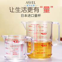 Japan imported asvel heat-resistant microwave scale fine plastic kitchen baking small cup Water cup Milk cup