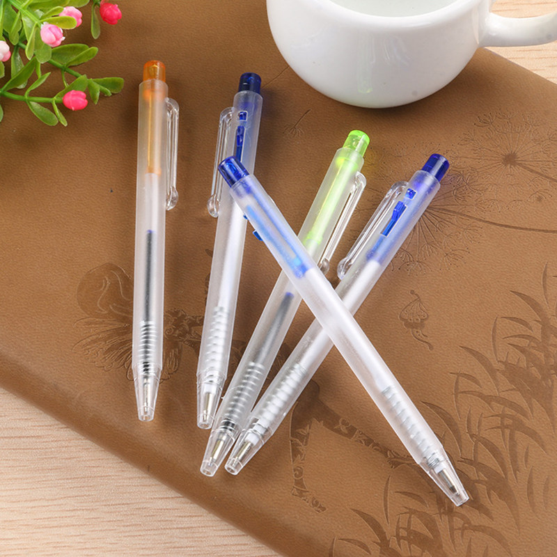 小豆芽圆珠笔袖珍笔油笔原子笔蓝色老式按压式园珠笔油性笔耐用高