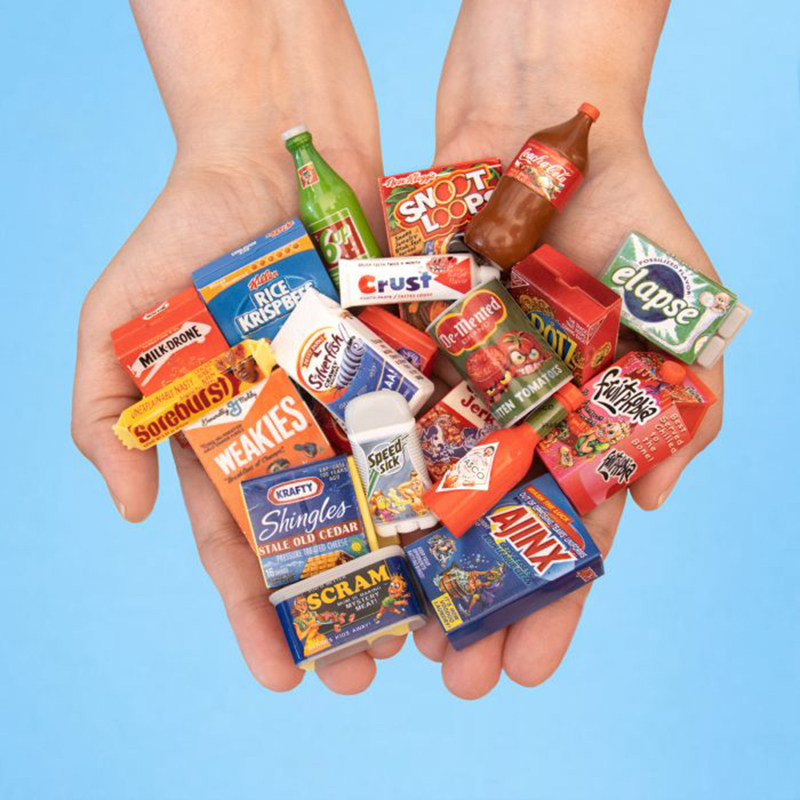 American Microbiome Play Blind Bag Doll Mini Supermarket Drink Bottle Food Model Toy Scene Emulation Small Pendulum 