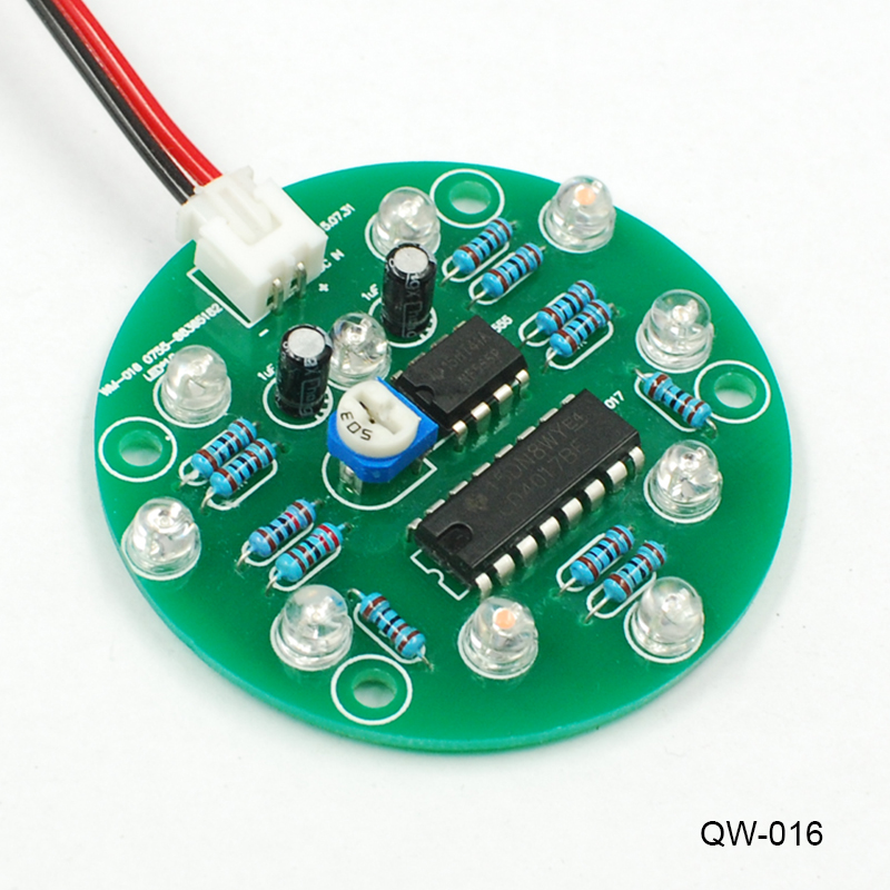 NE555 CD4017 heart-shaped ten-way running water lamp 10 LED fun electronic DIY production technical school training parts