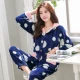 Thêm lớn cộng với đồ ngủ nhung nữ mùa thu đông flannel tay áo dài cộng với phân bón để tăng 200 kg chất béo mm phù hợp thương hiệu đồ ngủ cao cấp