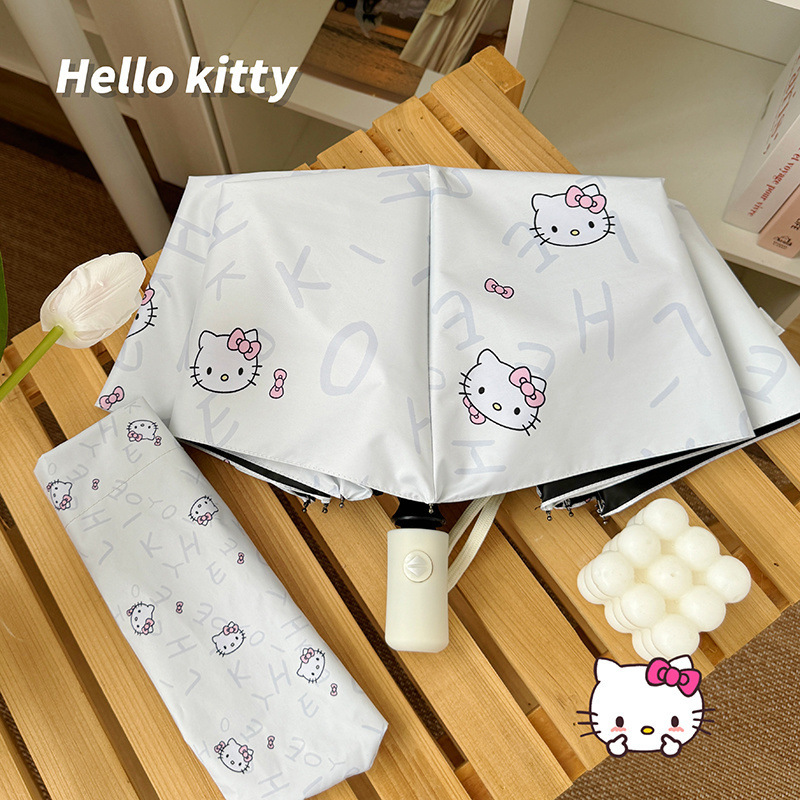 Hellokitty Automatic Kt Cat Umbrella for Women, Dual-Use for Sun and Rain, High Aesthetic Value, Sun Protection Umbrella, Compact and Portable Sun Umbrella