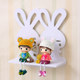 Creative bedroom decorative frame wall hanging living room wall partition free punching children's room wall rabbit wall shelf