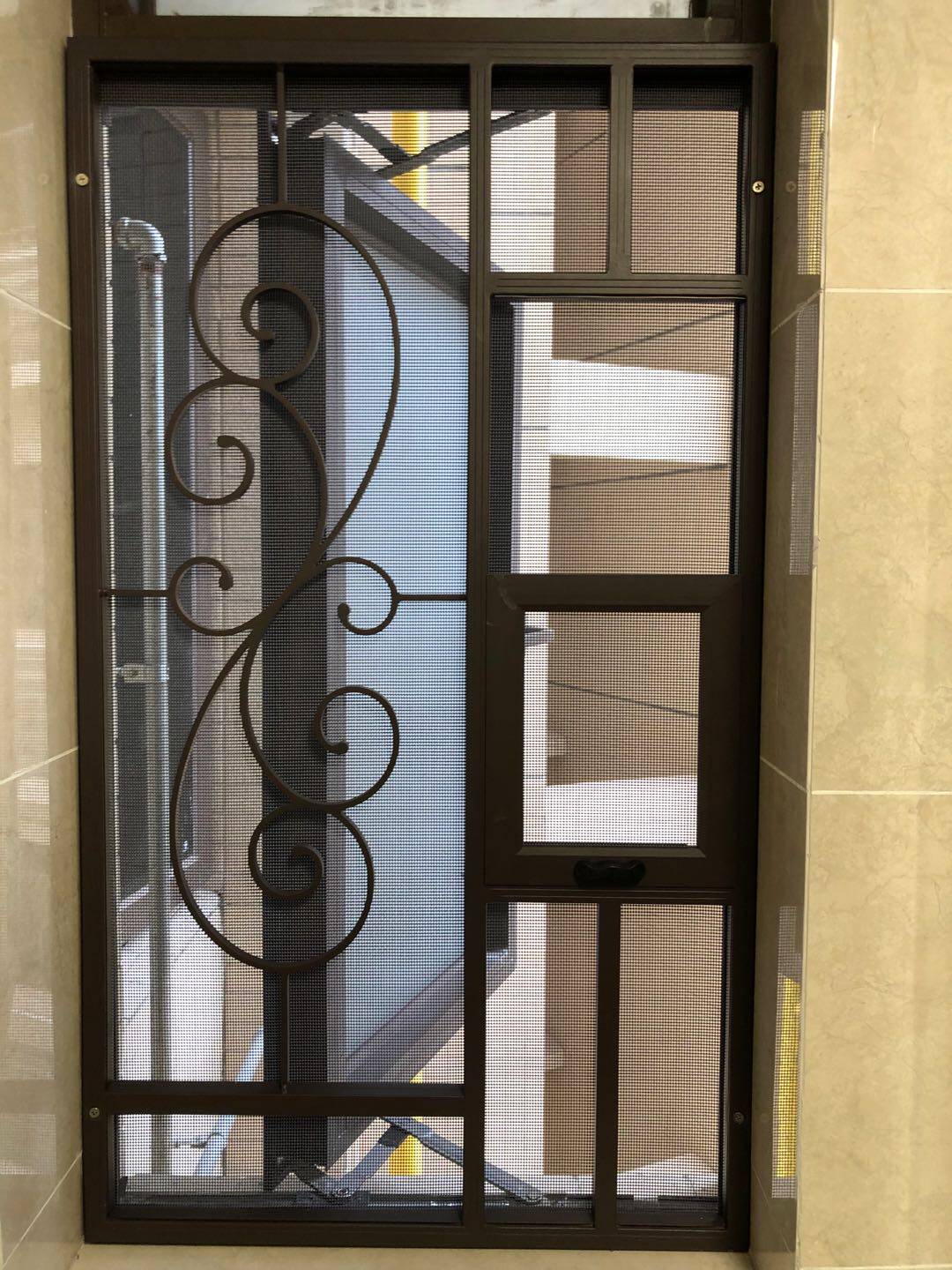 Aluminum alloy easy to remove and wash screen window laser welding seamless window flower with anti-theft mesh aluminum flower true color mesh king kong mesh window flower