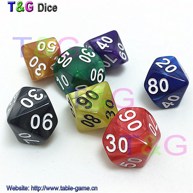 Table Tours Accessories 10 faces 00-90 Digital games plus minus dice Magic Props Accessories Running Group Colors